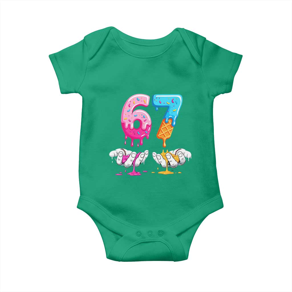 Funny 67 Six Seven Ice Cream Drip Baby Onesie Cool Meme 6 7 Funny Number Couple Matching Costume TS10 Irish Green Print Your Wear