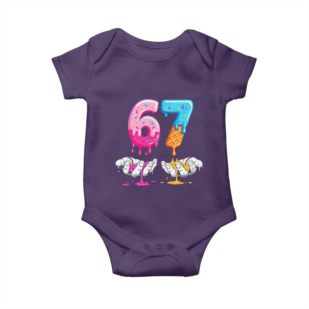 Funny 67 Six Seven Ice Cream Drip Baby Onesie Cool Meme 6 7 Funny Number Couple Matching Costume TS10 Purple Print Your Wear