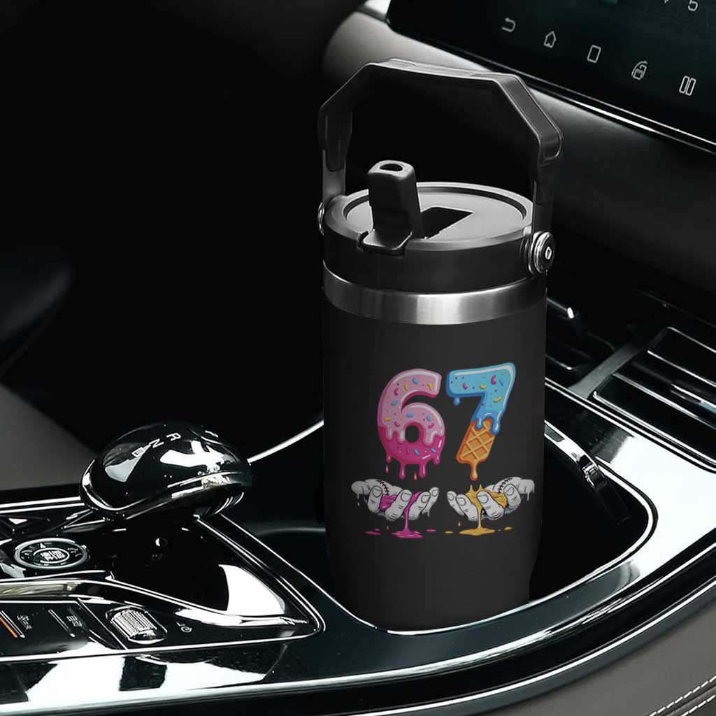 Funny 67 Six Seven Ice Cream Drip Flip Straw Tumbler Cool Meme 6 7 Funny Number Couple Matching Costume TS10 Print Your Wear