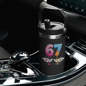 Funny 67 Six Seven Ice Cream Drip Flip Straw Tumbler Cool Meme 6 7 Funny Number Couple Matching Costume TS10 Print Your Wear