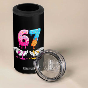 Funny 67 Six Seven Ice Cream Drip 4 in 1 Can Cooler Tumbler Cool Meme 6 7 Funny Number Couple Matching Costume TS10 Print Your Wear
