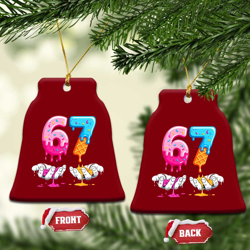 Funny 67 Six Seven Ice Cream Drip Ceramic Ornament Cool Meme 6 7 Funny Number Couple Matching Costume TS10 Print Your Wear