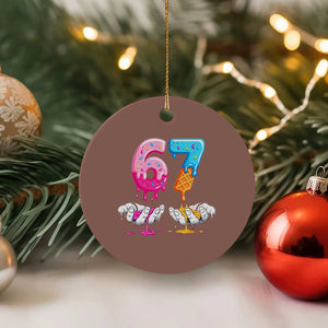 Funny 67 Six Seven Ice Cream Drip Ceramic Ornament Cool Meme 6 7 Funny Number Couple Matching Costume TS10 1pc Mocha Print Your Wear