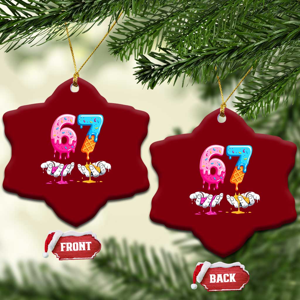 Funny 67 Six Seven Ice Cream Drip Ceramic Ornament Cool Meme 6 7 Funny Number Couple Matching Costume TS10 Print Your Wear