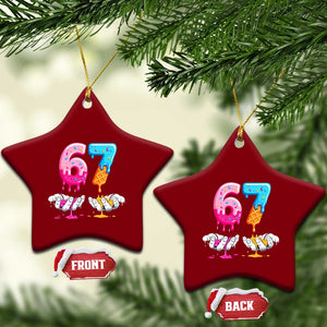 Funny 67 Six Seven Ice Cream Drip Ceramic Ornament Cool Meme 6 7 Funny Number Couple Matching Costume TS10 Print Your Wear