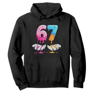 Funny 67 Six Seven Ice Cream Drip Hoodie Cool Meme 6 7 Funny Number Couple Matching Costume TS10 Black Print Your Wear