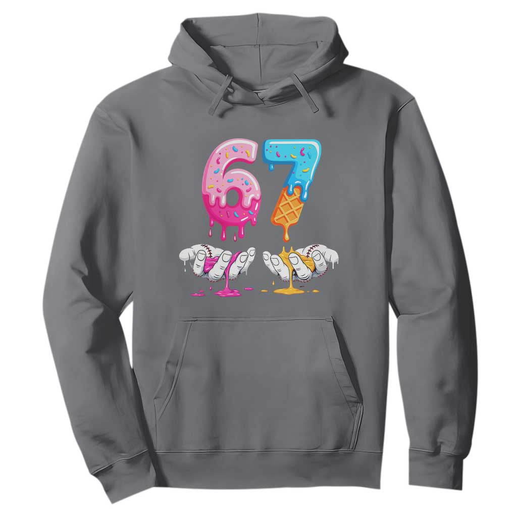 Funny 67 Six Seven Ice Cream Drip Hoodie Cool Meme 6 7 Funny Number Couple Matching Costume TS10 Charcoal Print Your Wear