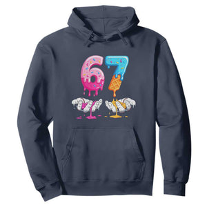 Funny 67 Six Seven Ice Cream Drip Hoodie Cool Meme 6 7 Funny Number Couple Matching Costume TS10 Navy Print Your Wear