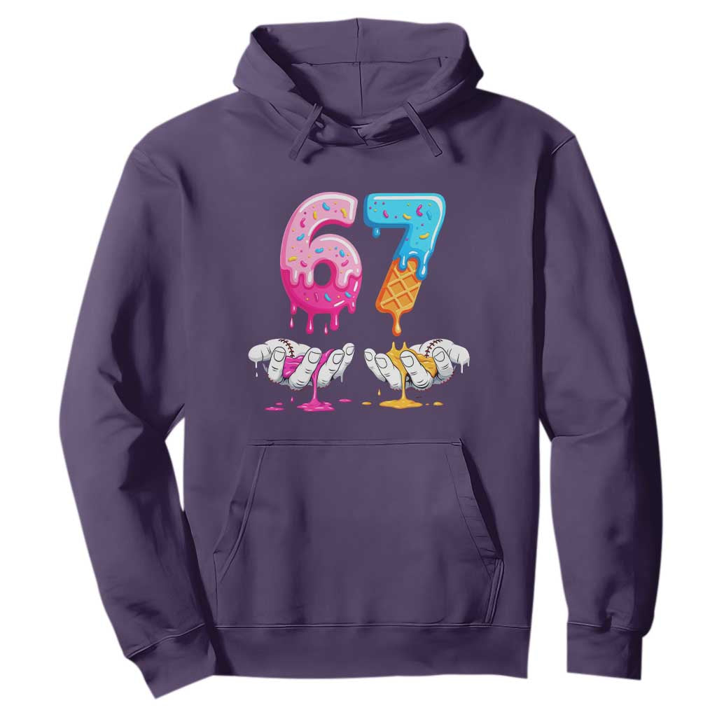 Funny 67 Six Seven Ice Cream Drip Hoodie Cool Meme 6 7 Funny Number Couple Matching Costume TS10 Purple Print Your Wear
