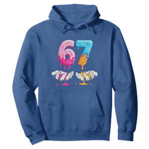 Funny 67 Six Seven Ice Cream Drip Hoodie Cool Meme 6 7 Funny Number Couple Matching Costume TS10 Royal Blue Print Your Wear