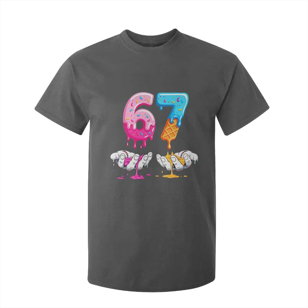 Funny 67 Six Seven Ice Cream Drip T Shirt For Kid Cool Meme 6 7 Funny Number Couple Matching Costume TS10 Dark Heather Print Your Wear