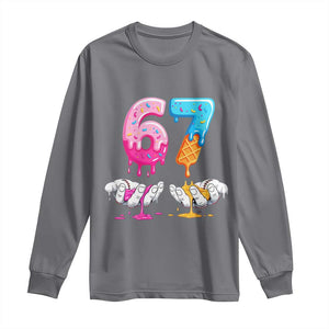 Funny 67 Six Seven Ice Cream Drip Long Sleeve Shirt Cool Meme 6 7 Funny Number Couple Matching Costume TS10 Charcoal Print Your Wear