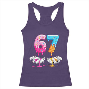 Funny 67 Six Seven Ice Cream Drip Racerback Tank Top Cool Meme 6 7 Funny Number Couple Matching Costume TS10 Purple Print Your Wear