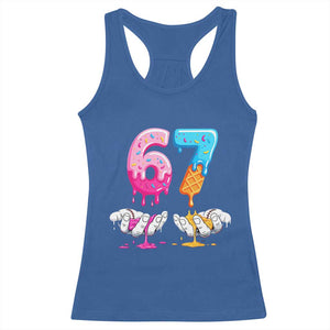 Funny 67 Six Seven Ice Cream Drip Racerback Tank Top Cool Meme 6 7 Funny Number Couple Matching Costume TS10 Royal Blue Print Your Wear