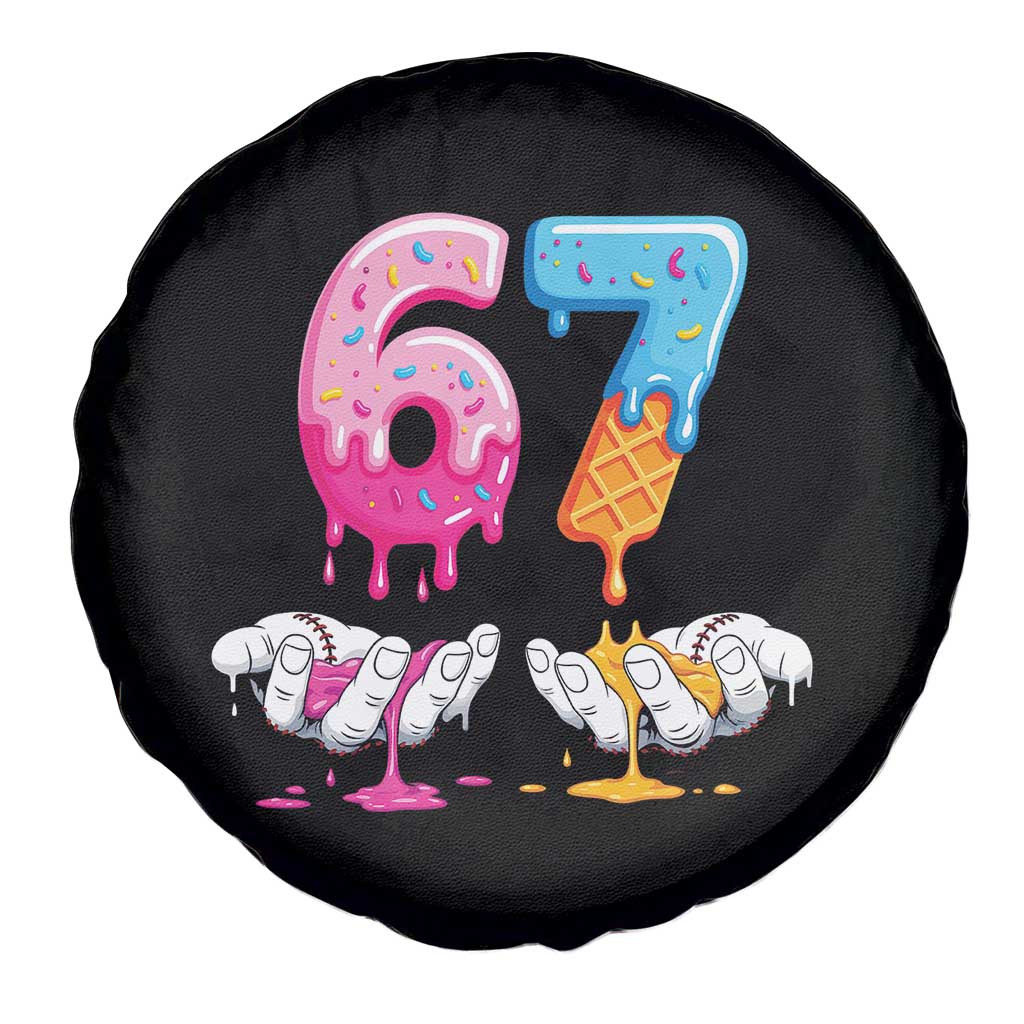 Funny 67 Six Seven Ice Cream Drip Spare Tire Cover Cool Meme 6 7 Funny Number Couple Matching Costume TS10 Print Your Wear