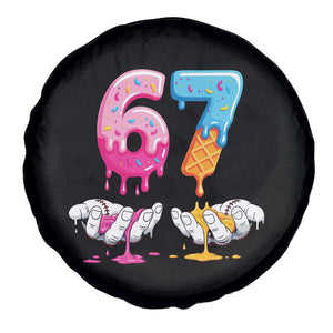 Funny 67 Six Seven Ice Cream Drip Spare Tire Cover Cool Meme 6 7 Funny Number Couple Matching Costume TS10 Print Your Wear