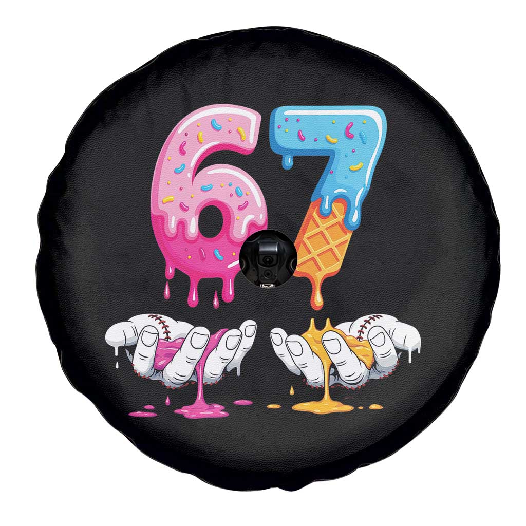 Funny 67 Six Seven Ice Cream Drip Spare Tire Cover Cool Meme 6 7 Funny Number Couple Matching Costume TS10 Print Your Wear