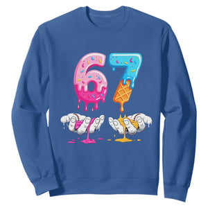 Funny 67 Six Seven Ice Cream Drip Sweatshirt Cool Meme 6 7 Funny Number Couple Matching Costume TS10 Royal Blue Print Your Wear