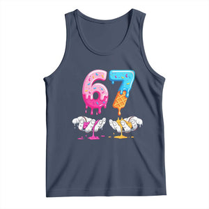Funny 67 Six Seven Ice Cream Drip Tank Top Cool Meme 6 7 Funny Number Couple Matching Costume TS10 Navy Print Your Wear