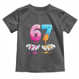 Funny 67 Six Seven Ice Cream Drip Toddler T Shirt Cool Meme 6 7 Funny Number Couple Matching Costume TS10 Dark Heather Print Your Wear