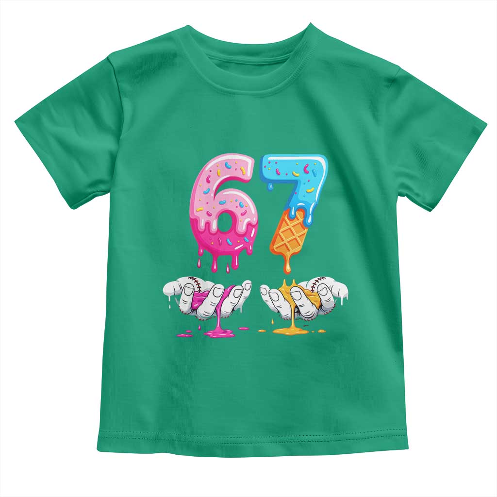 Funny 67 Six Seven Ice Cream Drip Toddler T Shirt Cool Meme 6 7 Funny Number Couple Matching Costume TS10 Irish Green Print Your Wear