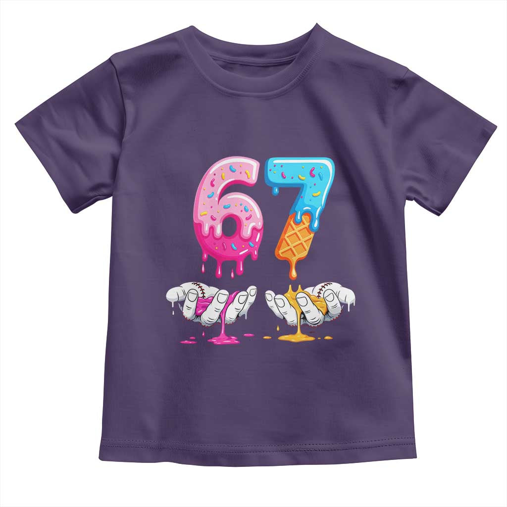 Funny 67 Six Seven Ice Cream Drip Toddler T Shirt Cool Meme 6 7 Funny Number Couple Matching Costume TS10 Purple Print Your Wear