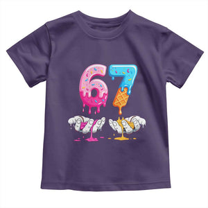 Funny 67 Six Seven Ice Cream Drip Toddler T Shirt Cool Meme 6 7 Funny Number Couple Matching Costume TS10 Purple Print Your Wear