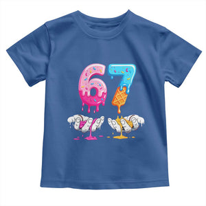 Funny 67 Six Seven Ice Cream Drip Toddler T Shirt Cool Meme 6 7 Funny Number Couple Matching Costume TS10 Royal Blue Print Your Wear