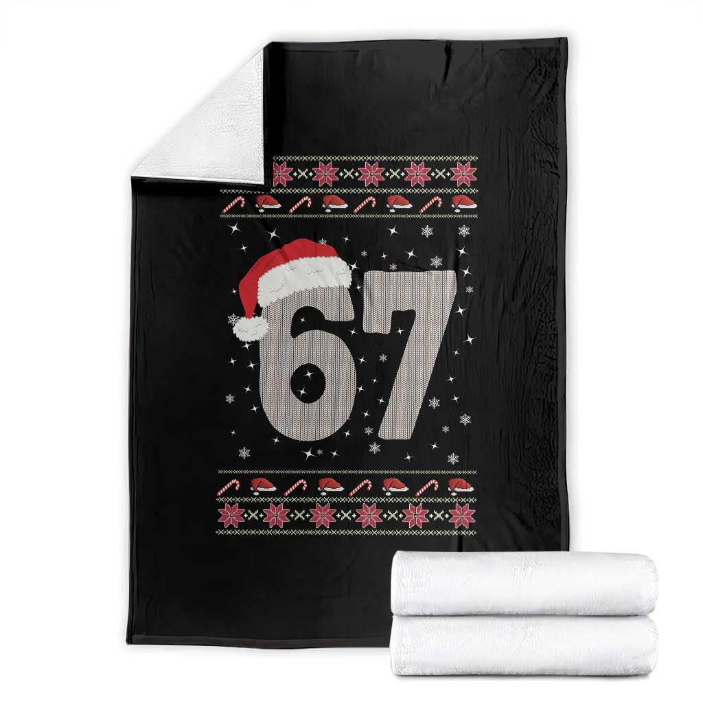 Funny Six Seven 6 7 Meme Ugly Christmas Throw Blanket Gen Alpha Slang TS10 Black Print Your Wear