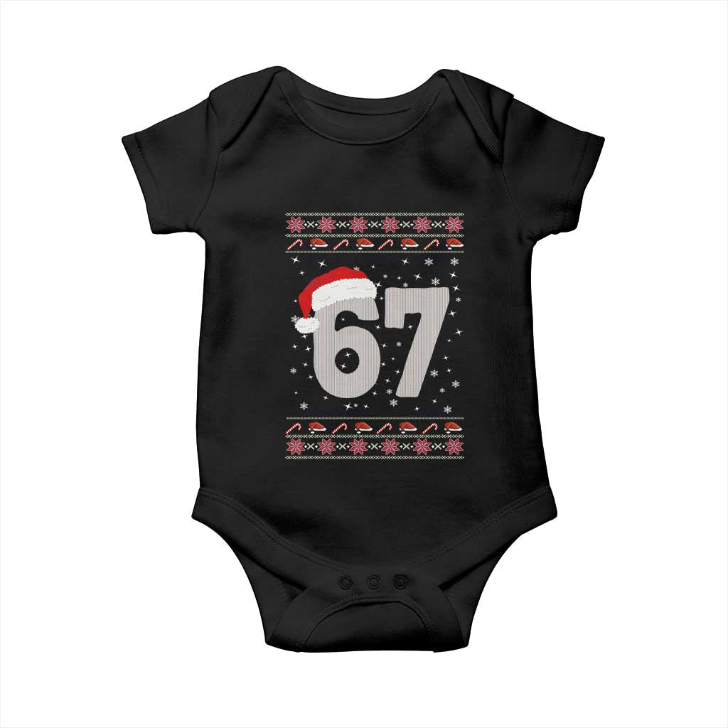 Funny Six Seven 6 7 Meme Ugly Christmas Baby Onesie Gen Alpha Slang TS10 Black Print Your Wear
