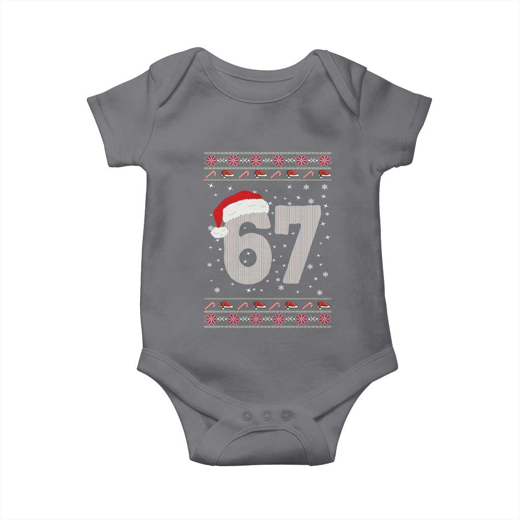 Funny Six Seven 6 7 Meme Ugly Christmas Baby Onesie Gen Alpha Slang TS10 Charcoal Print Your Wear