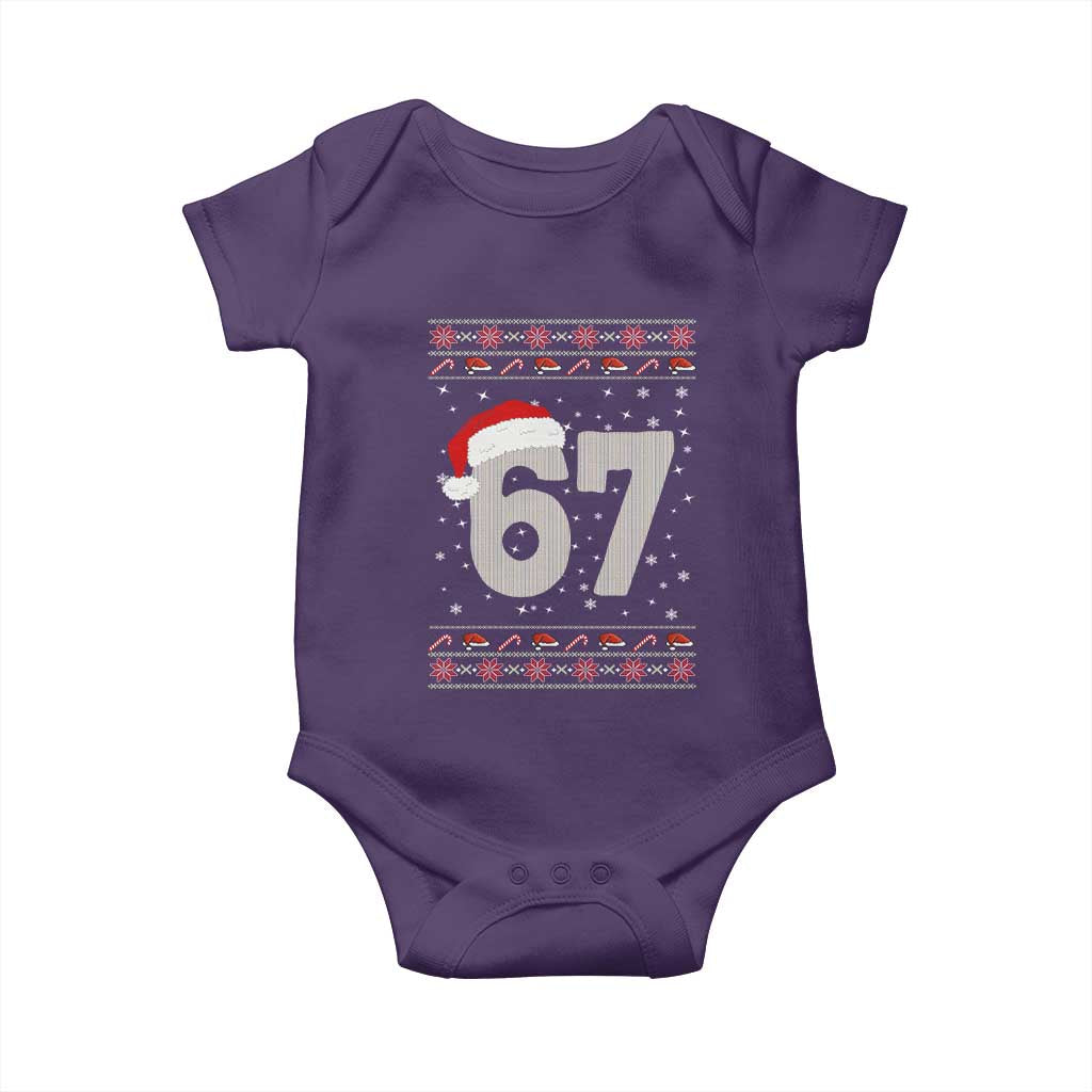 Funny Six Seven 6 7 Meme Ugly Christmas Baby Onesie Gen Alpha Slang TS10 Purple Print Your Wear