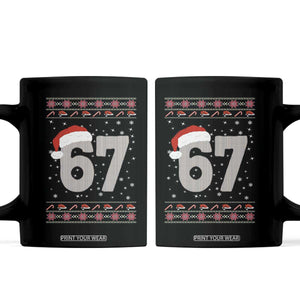Funny Six Seven 6 7 Meme Ugly Christmas Coffee Mug Gen Alpha Slang TS10 Black Print Your Wear