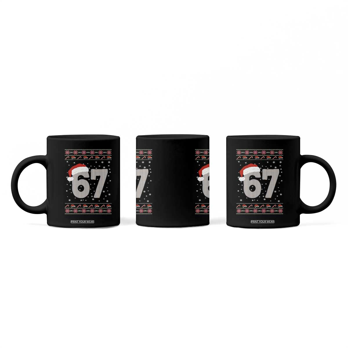 Funny Six Seven 6 7 Meme Ugly Christmas Coffee Mug Gen Alpha Slang TS10 Print Your Wear