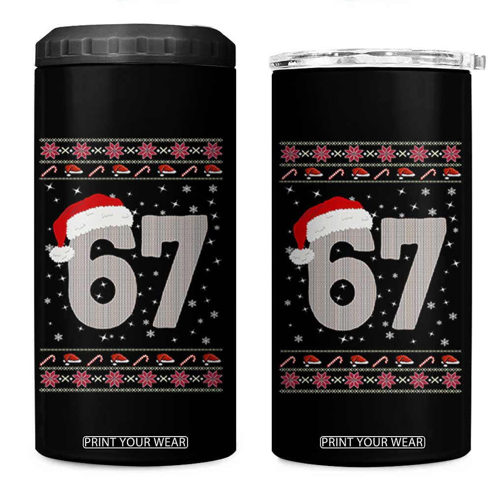 Funny Six Seven 6 7 Meme Ugly Christmas 4 in 1 Can Cooler Tumbler Gen Alpha Slang TS10 One Size: 16 oz Black Print Your Wear