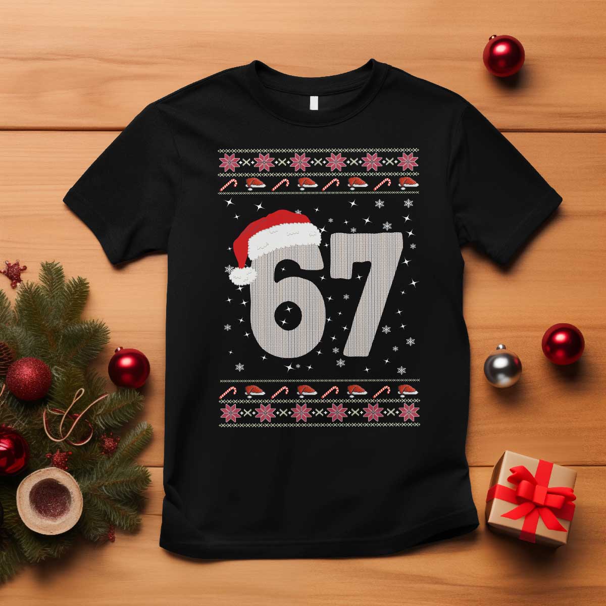 Funny Six Seven 6 7 Meme Ugly Christmas T Shirt Gen Alpha Slang TS10 Black Print Your Wear