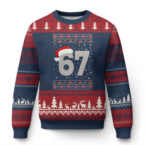 Funny Six Seven 6 7 Meme Ugly Xmas Ugly Christmas Sweater Gen Alpha Slang TS10 Navy Red Print Your Wear