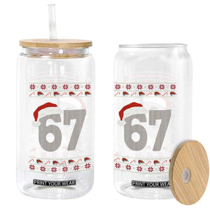 Funny Six Seven 6 7 Meme Ugly Christmas Glass Can Gen Alpha Slang TS10 Print Your Wear