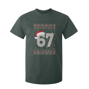 Funny Six Seven 6 7 Meme Ugly Christmas T Shirt For Kid Gen Alpha Slang TS10 Dark Forest Green Print Your Wear