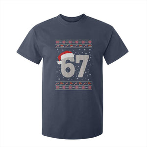 Funny Six Seven 6 7 Meme Ugly Christmas T Shirt For Kid Gen Alpha Slang TS10 Navy Print Your Wear