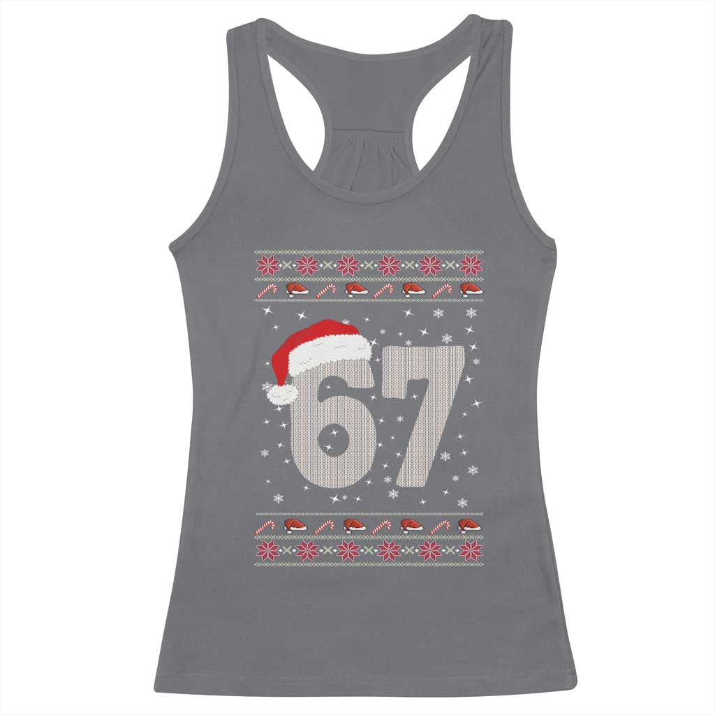 Funny Six Seven 6 7 Meme Ugly Christmas Racerback Tank Top Gen Alpha Slang TS10 Charcoal Print Your Wear