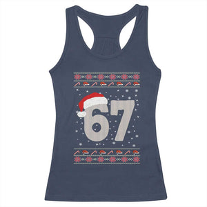 Funny Six Seven 6 7 Meme Ugly Christmas Racerback Tank Top Gen Alpha Slang TS10 Navy Print Your Wear