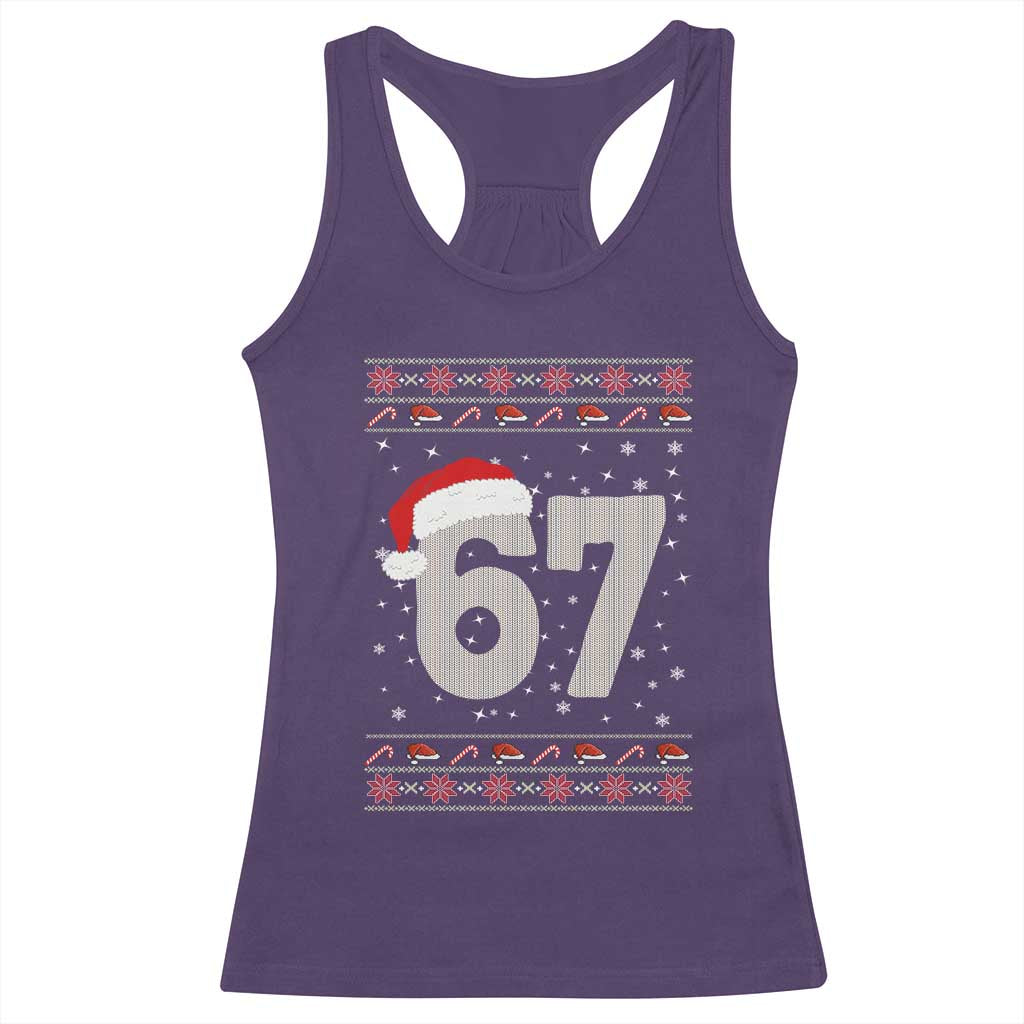 Funny Six Seven 6 7 Meme Ugly Christmas Racerback Tank Top Gen Alpha Slang TS10 Purple Print Your Wear