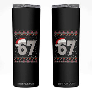 Funny Six Seven 6 7 Meme Ugly Christmas Skinny Tumbler Gen Alpha Slang TS10 Black Print Your Wear