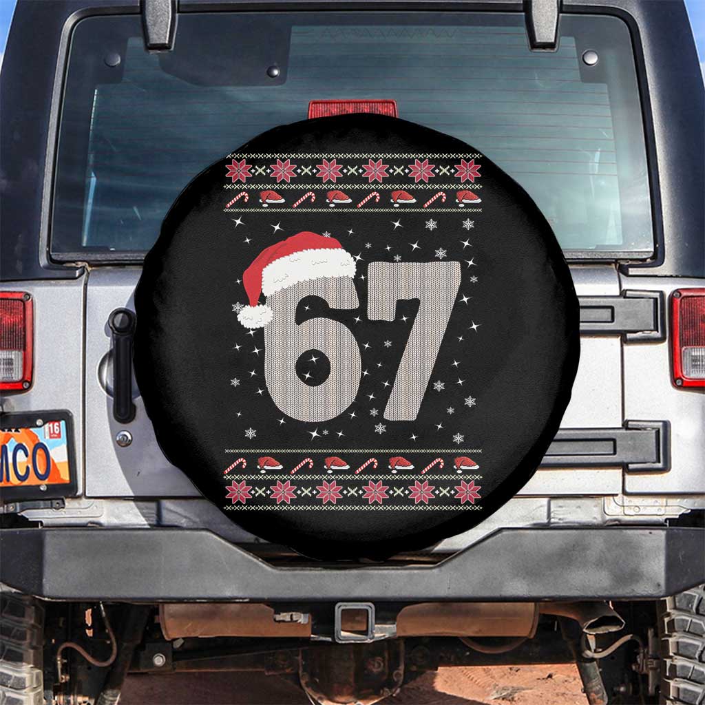 Funny Six Seven 6 7 Meme Ugly Christmas Spare Tire Cover Gen Alpha Slang TS10 No hole Black Print Your Wear