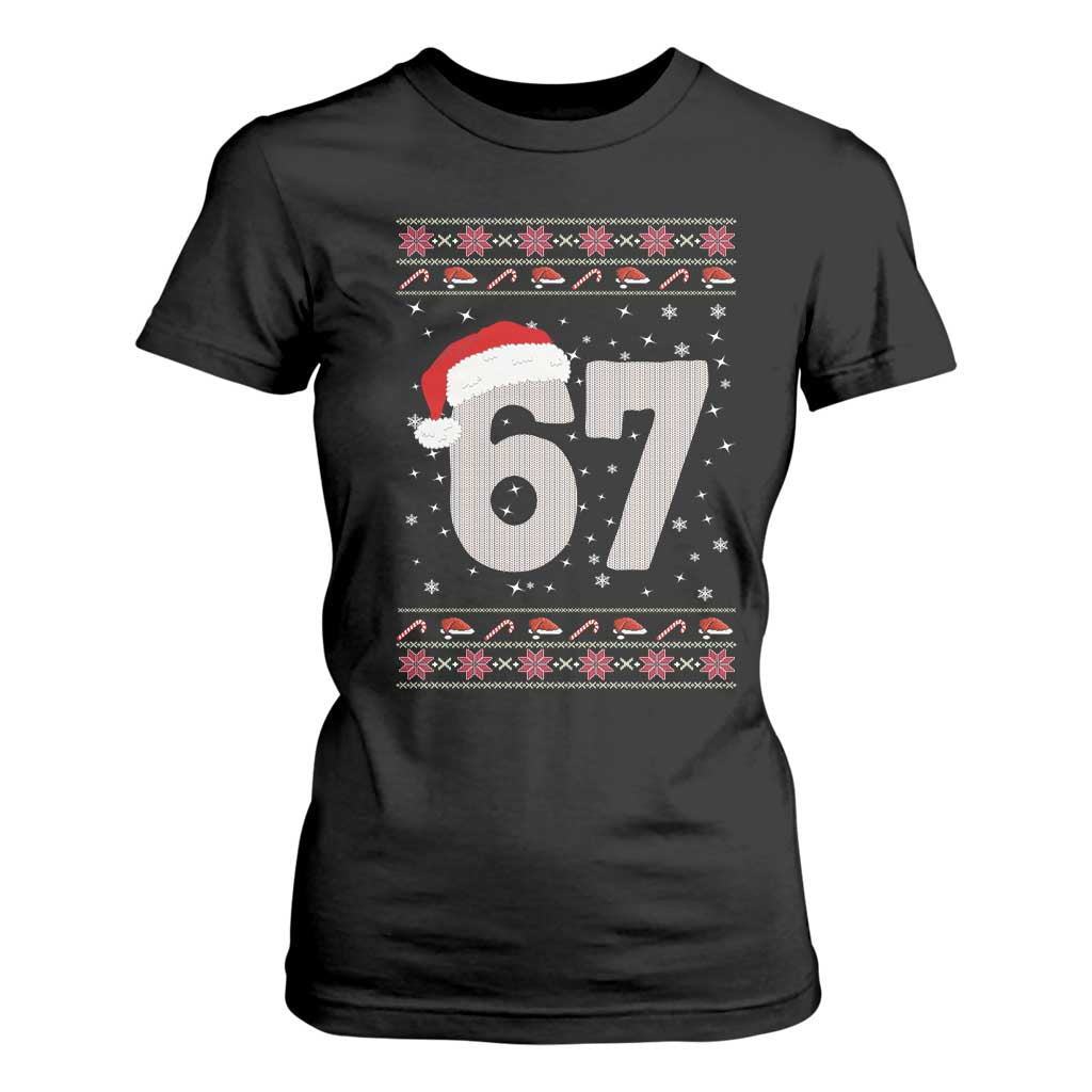 Funny Six Seven 6 7 Meme Ugly Christmas T Shirt For Women Gen Alpha Slang TS10 Black Print Your Wear