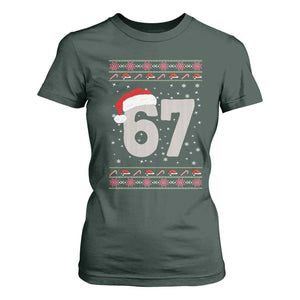 Funny Six Seven 6 7 Meme Ugly Christmas T Shirt For Women Gen Alpha Slang TS10 Dark Forest Green Print Your Wear