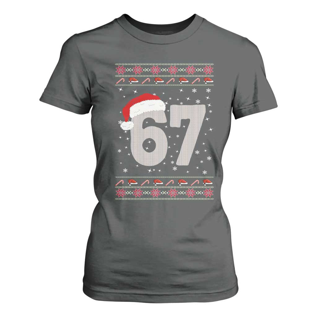 Funny Six Seven 6 7 Meme Ugly Christmas T Shirt For Women Gen Alpha Slang TS10 Dark Heather Print Your Wear
