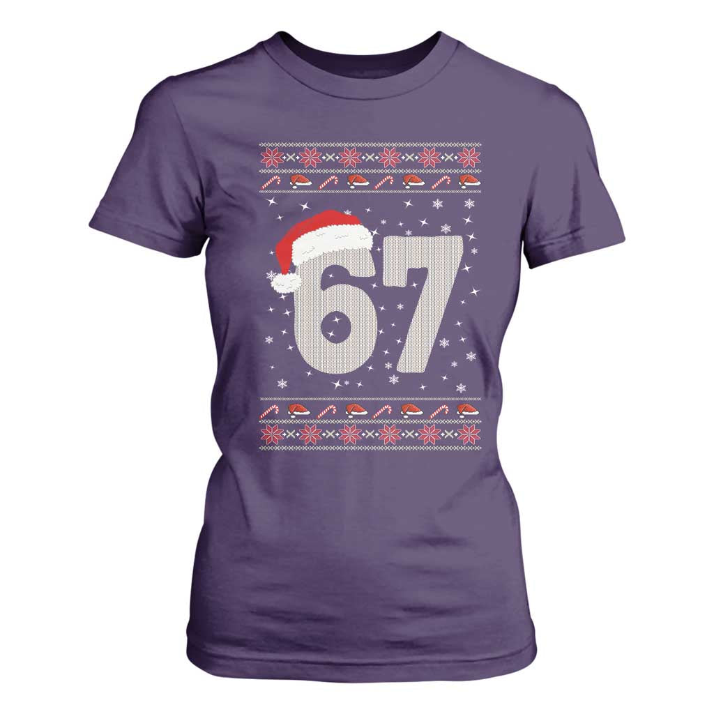 Funny Six Seven 6 7 Meme Ugly Christmas T Shirt For Women Gen Alpha Slang TS10 Purple Print Your Wear