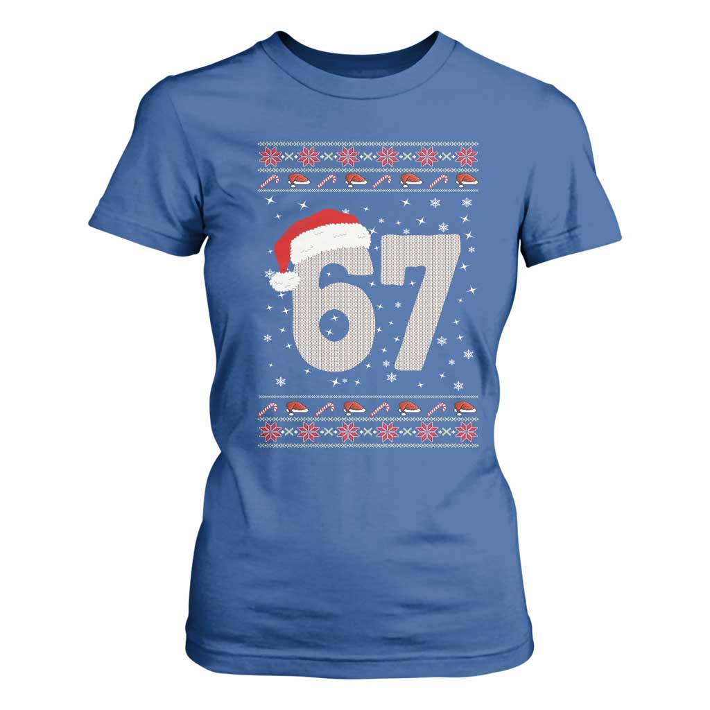Funny Six Seven 6 7 Meme Ugly Christmas T Shirt For Women Gen Alpha Slang TS10 Royal Blue Print Your Wear